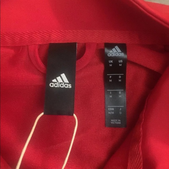 ADIDAS ORIGINALS TRACK JACKET MEN'S RED ZIP MED - Picture 2 of 3